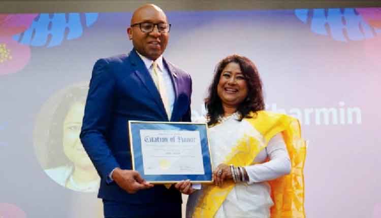 কুইন্স বরো প্রেসিডেন্টের অ্যাওয়ার্ড পেলেন সেলিনা শারমিন